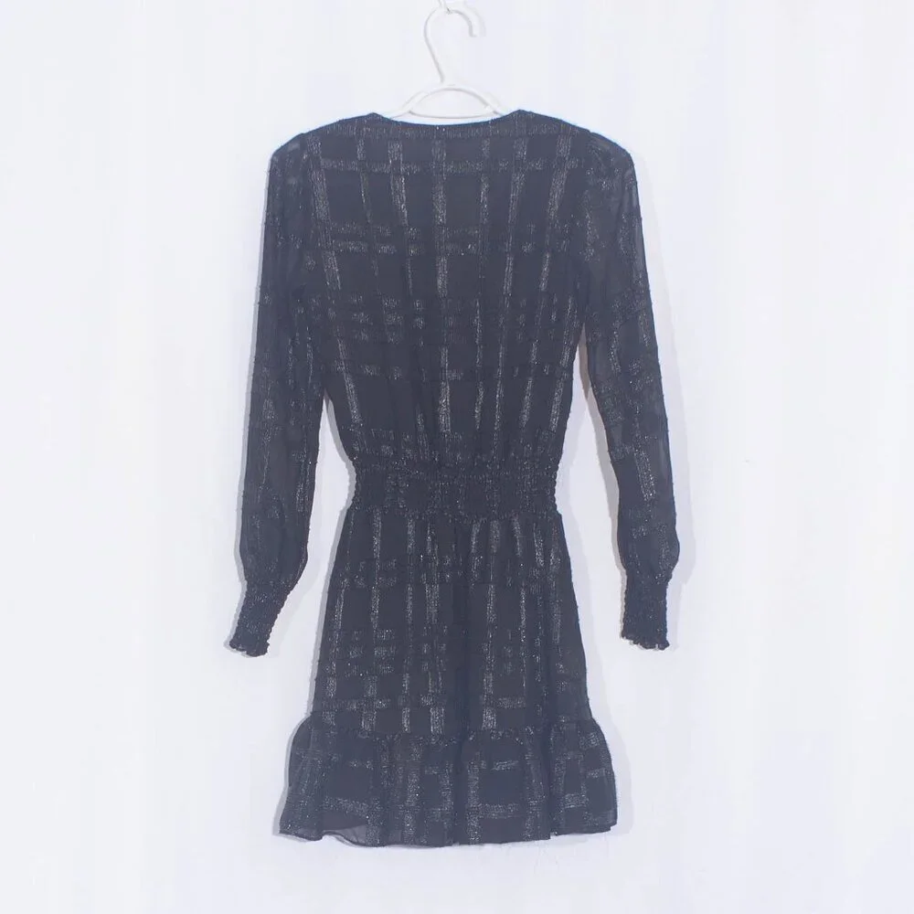 MICHAEL MICHAEL KORS Plaid Metallic Ruffle Dress Size S - Picture 10 of 16